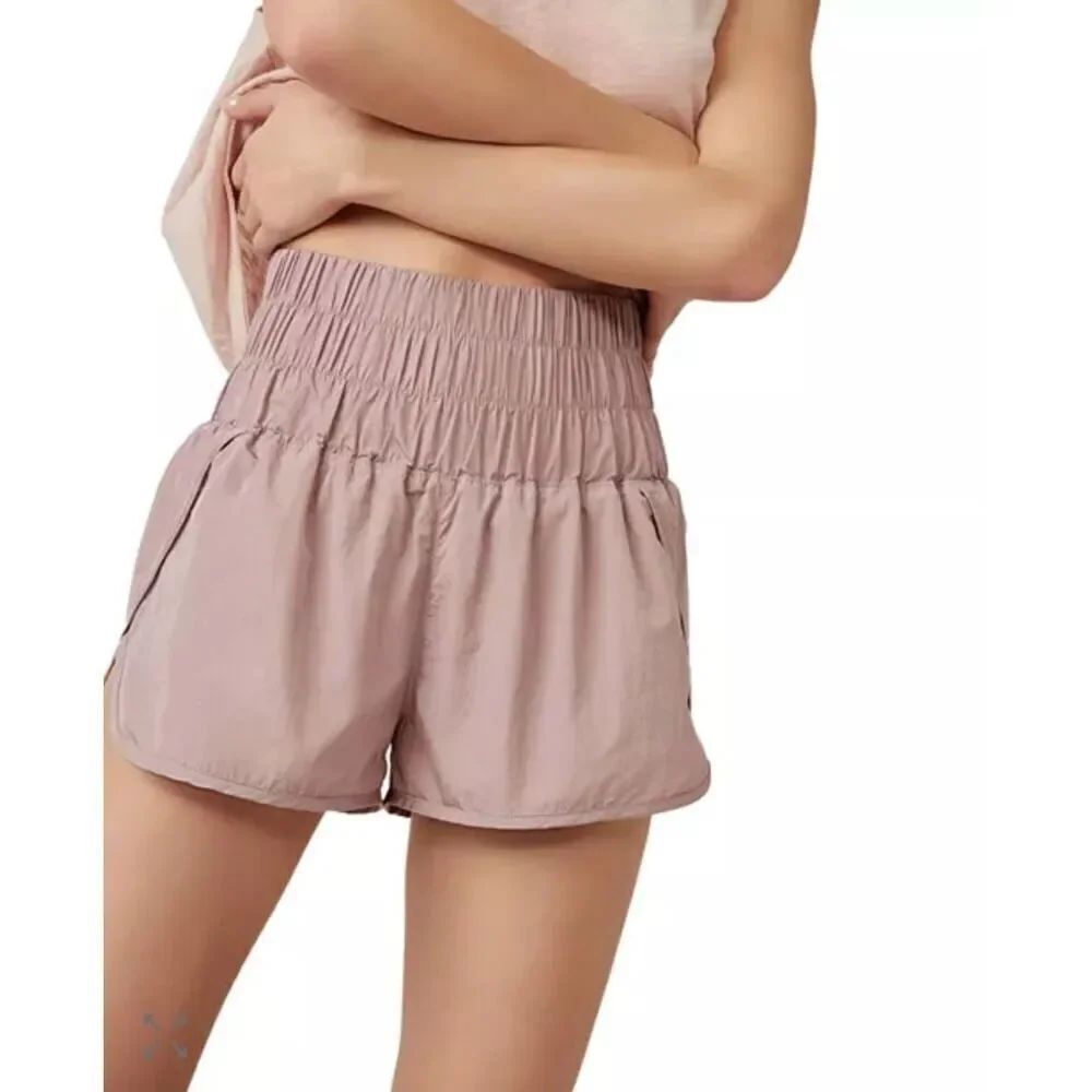 Womens Free People FP Movement The Way Home Mauve Running Shorts - Sz L